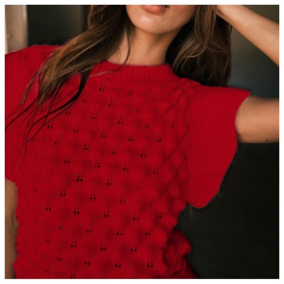 05 Chic Ruffle Sleeve Textured Sweater - Picture 3 of 6